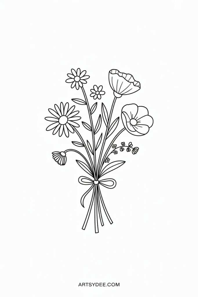 flower outline printable