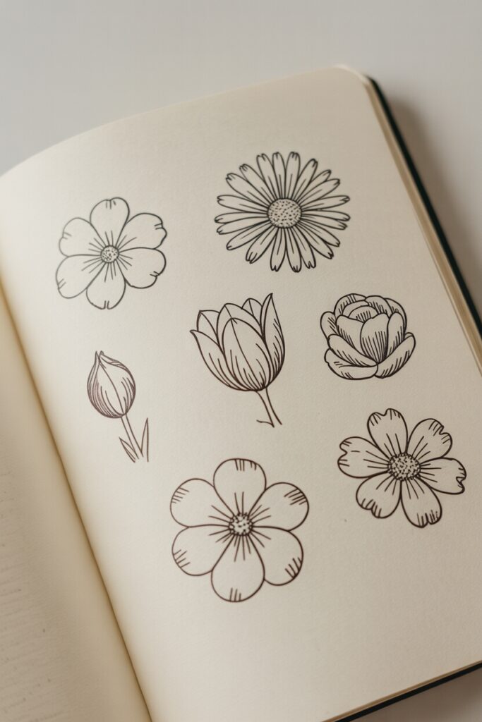 simple flower drawing