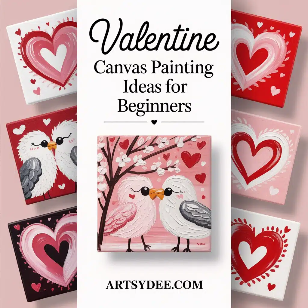 20+ Easy Valentine's Day Canvas Paintings (+ FREE Traceable