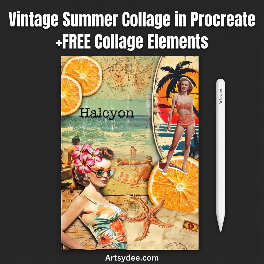 vintage procreate collage
