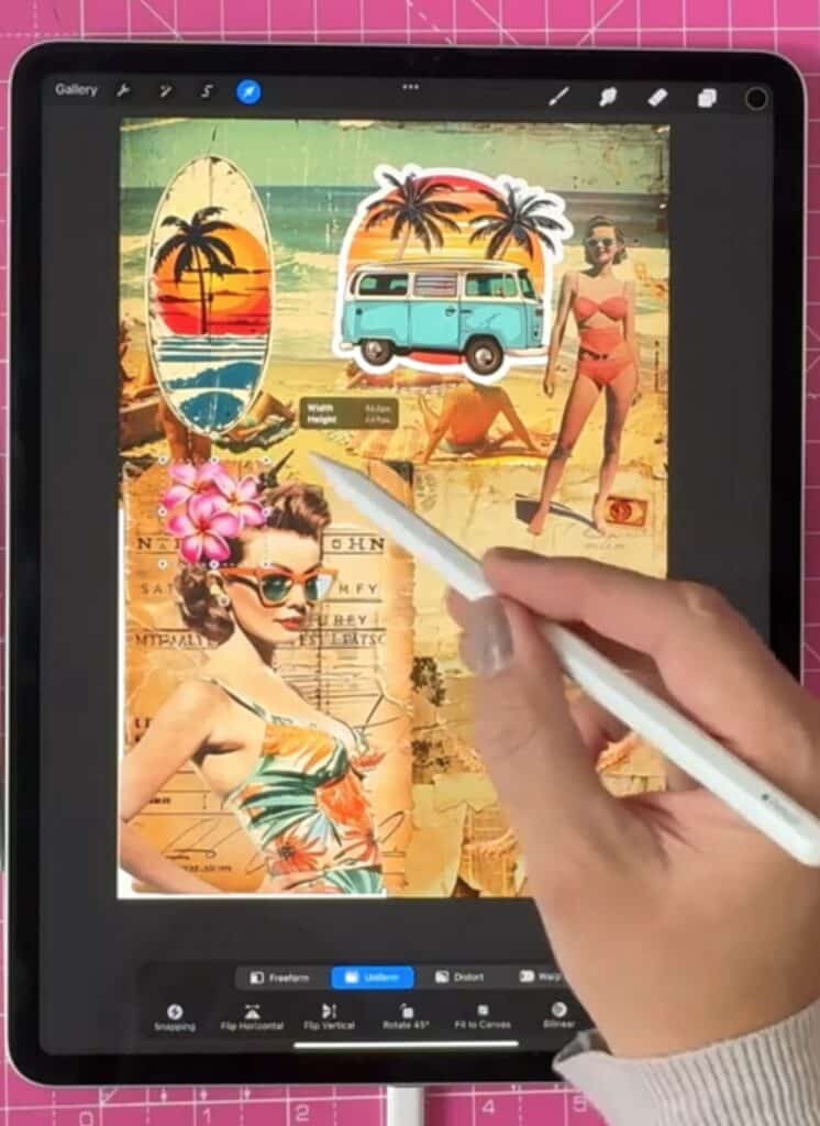 vintage procreate collage