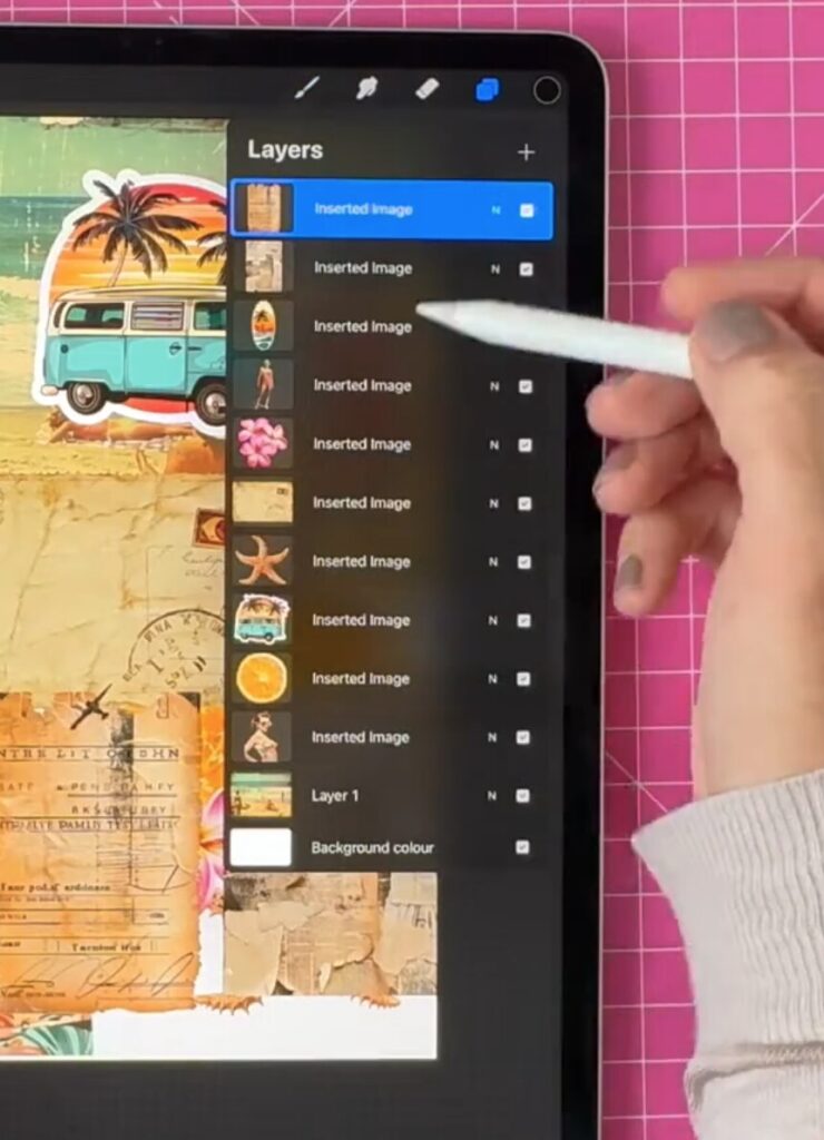 vintage procreate collage