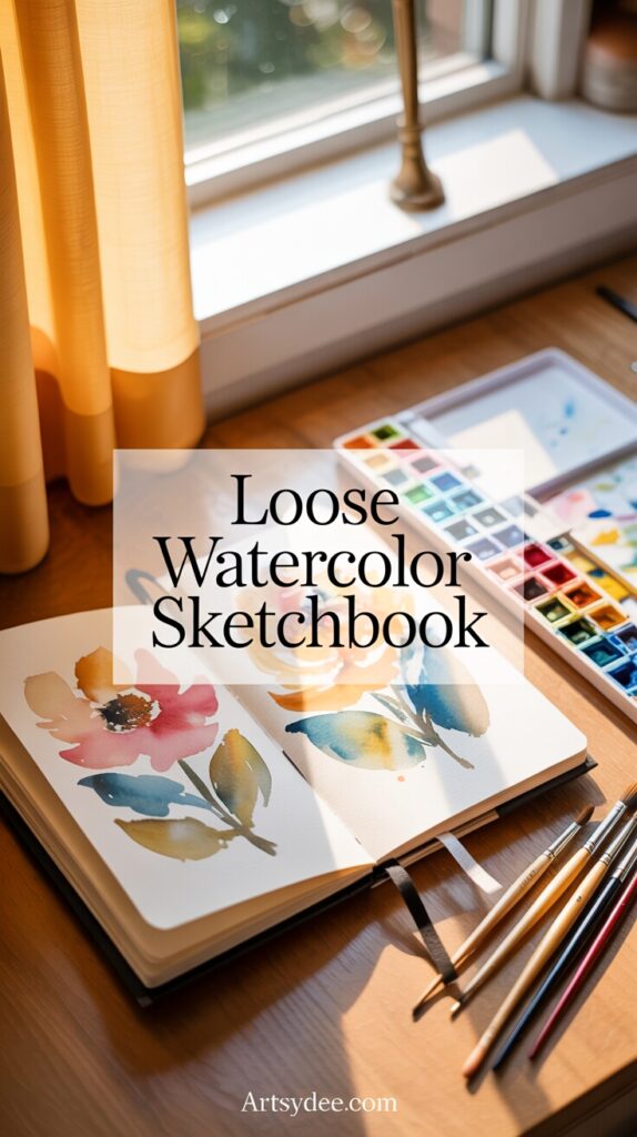 loose watercolor sketchbook pages