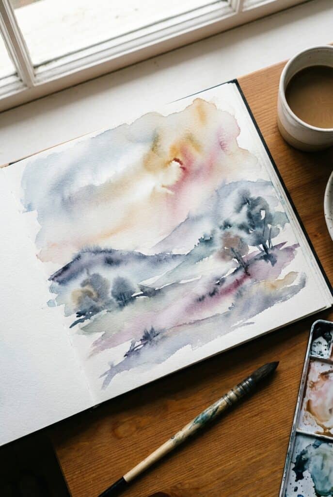 Loose watercolor sketchbook pages 