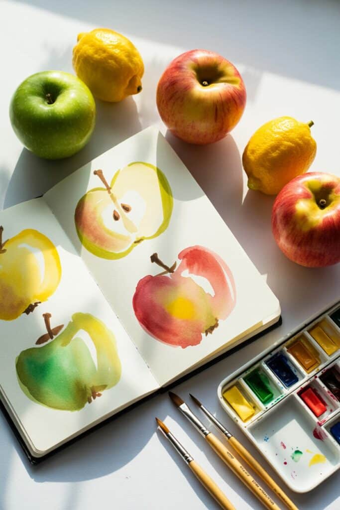 Loose watercolor sketchbook pages 