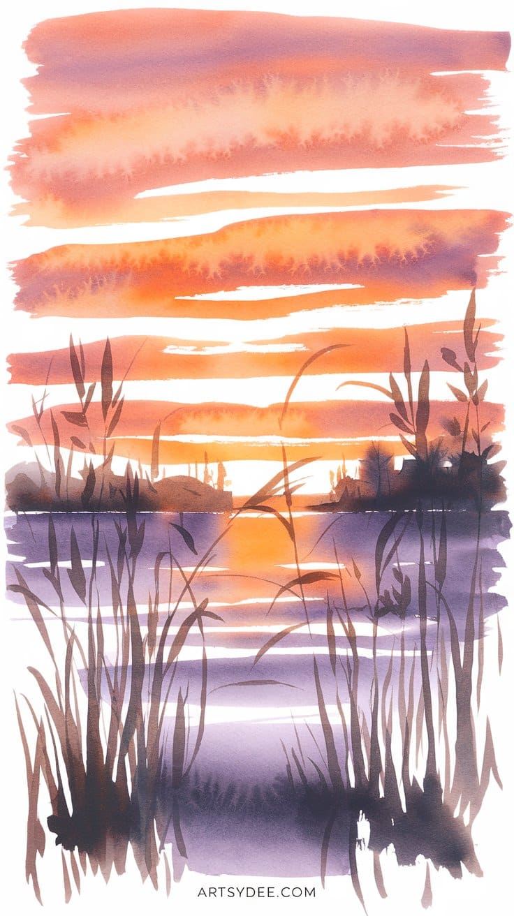 One-page watercolor sketchbook ideas Pinterest pin