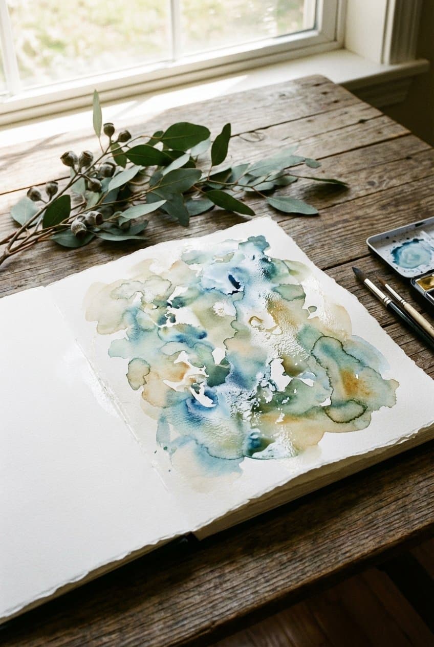 No drawing watercolor painting