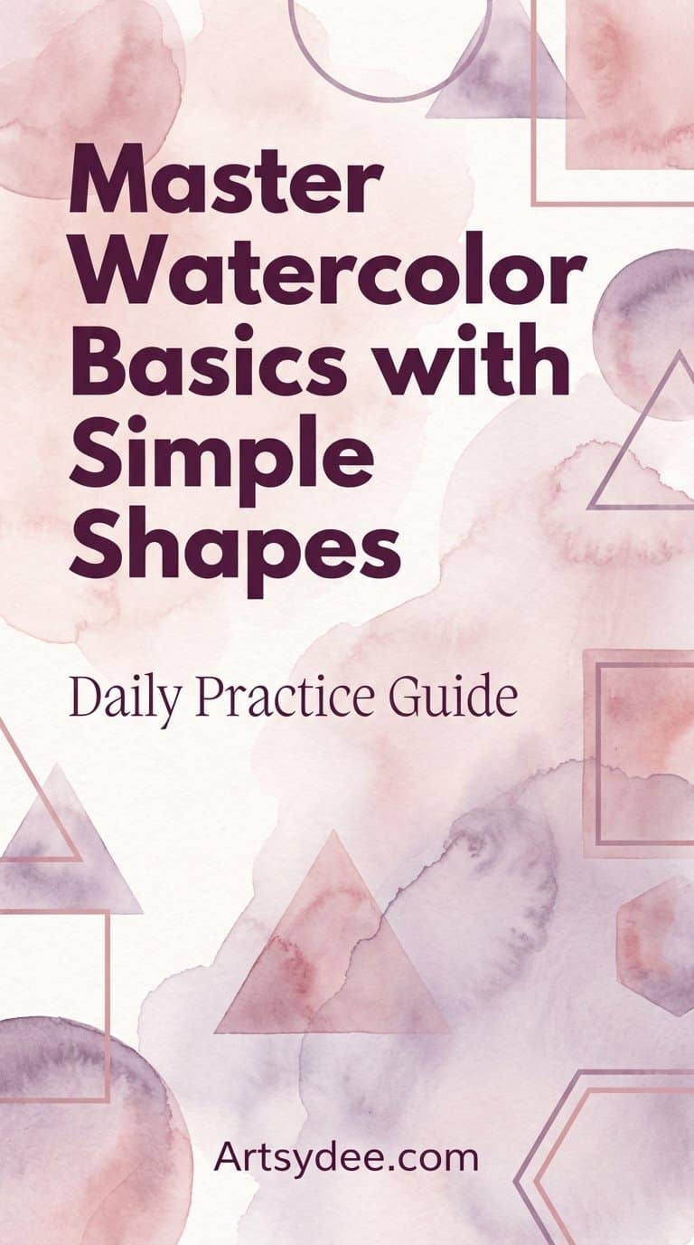 Simple watercolor shapes practice Pinterest pin