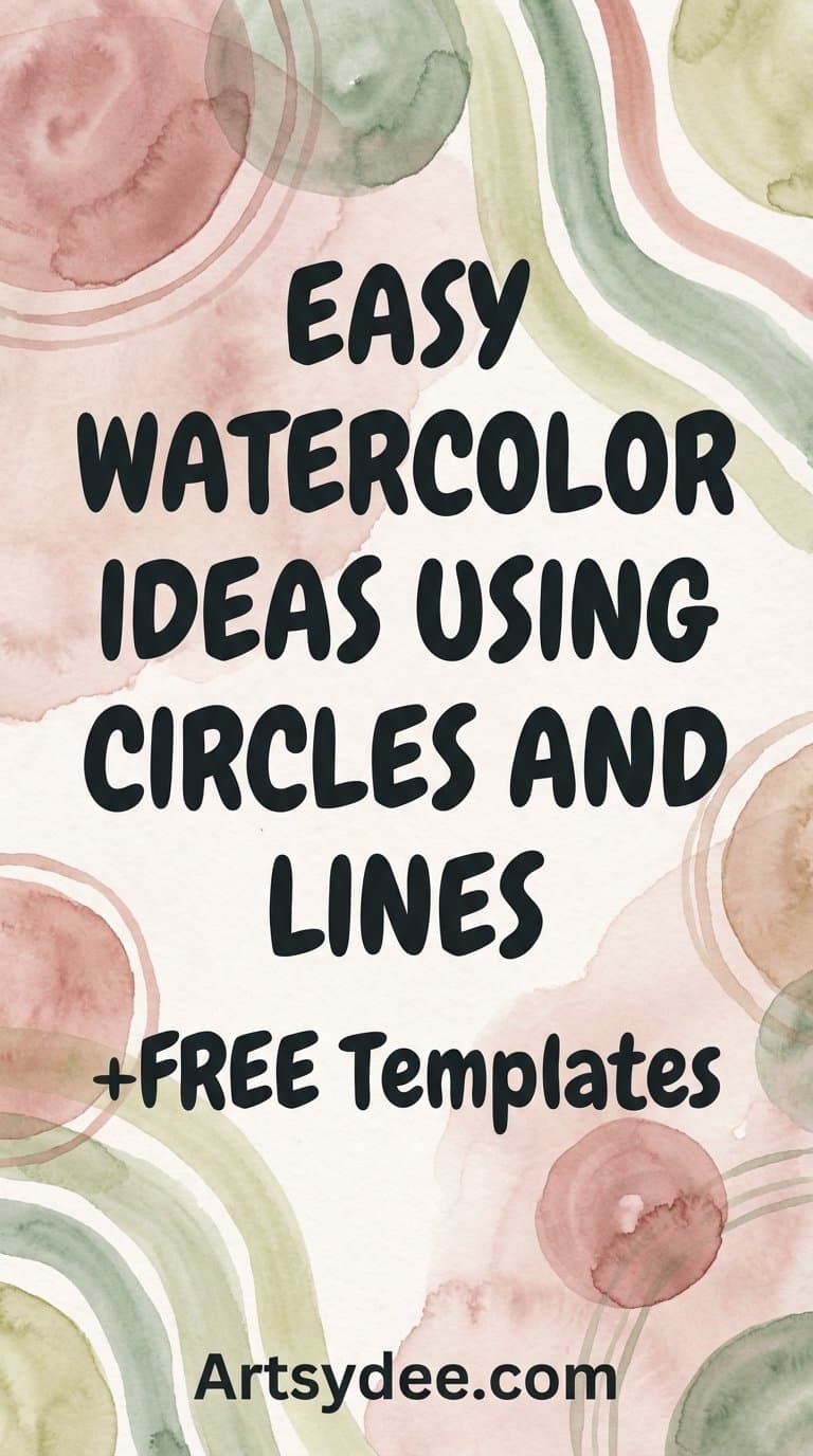 Watercolor circles and lines art