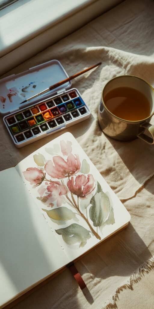 5 minute watercolor sketchbook ideas