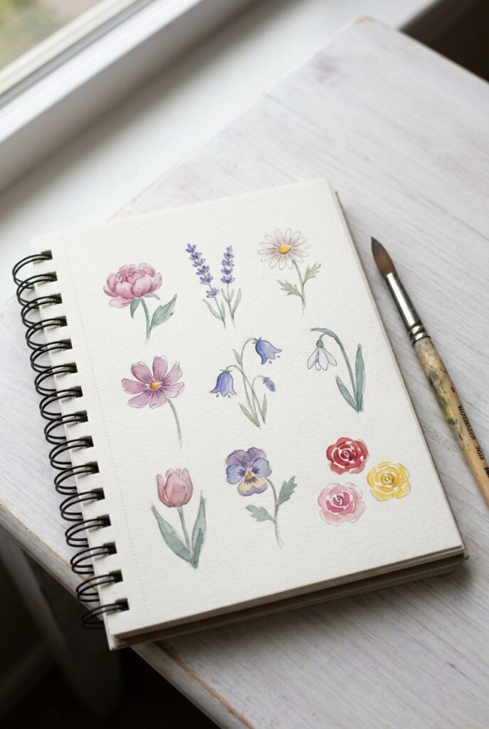 small watercolor sketchbook ideas 24