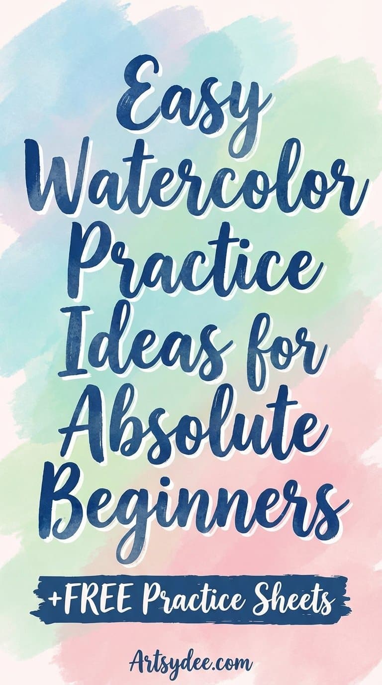 Watercolor Practice Ideas for Beginners - Pinterest pin
