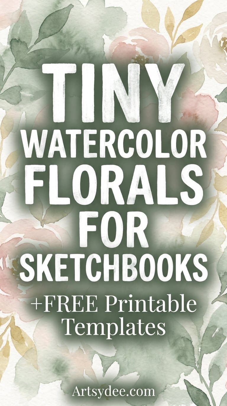 Tiny Watercolor Florals for Sketchbooks - Pinterest pin