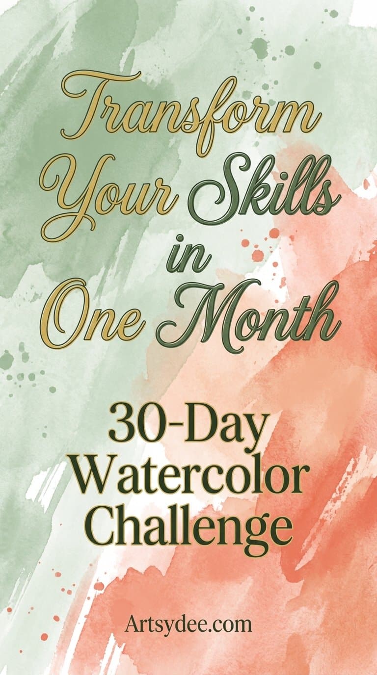 30-Day Watercolor Challenge - Save to Pinterest