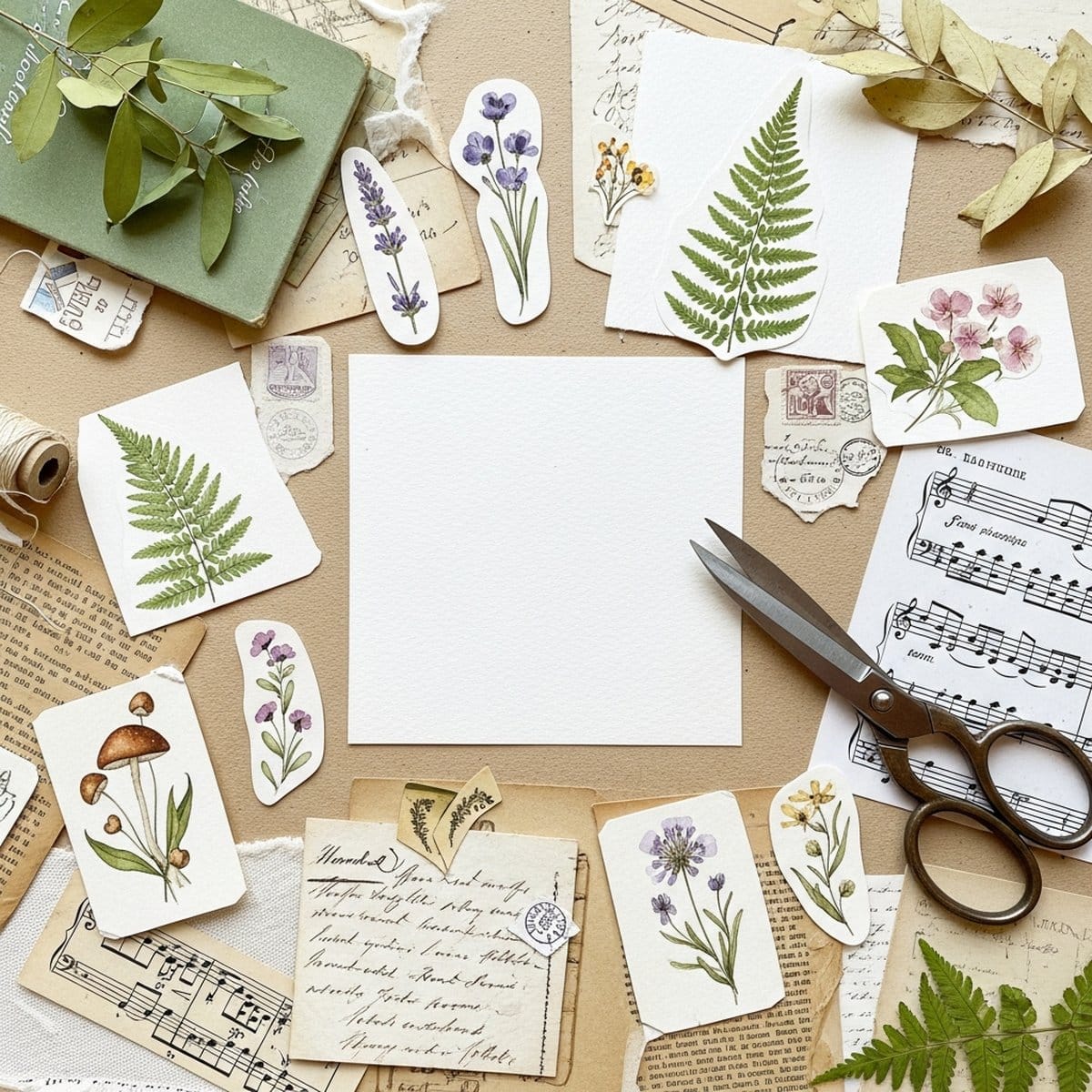 Turn paintings into junk journal ephemera - sketchbook to junk journal guide