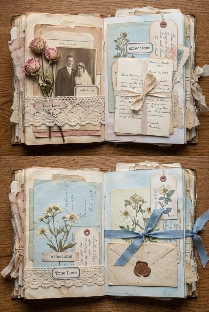 valentines junk journal spread 2