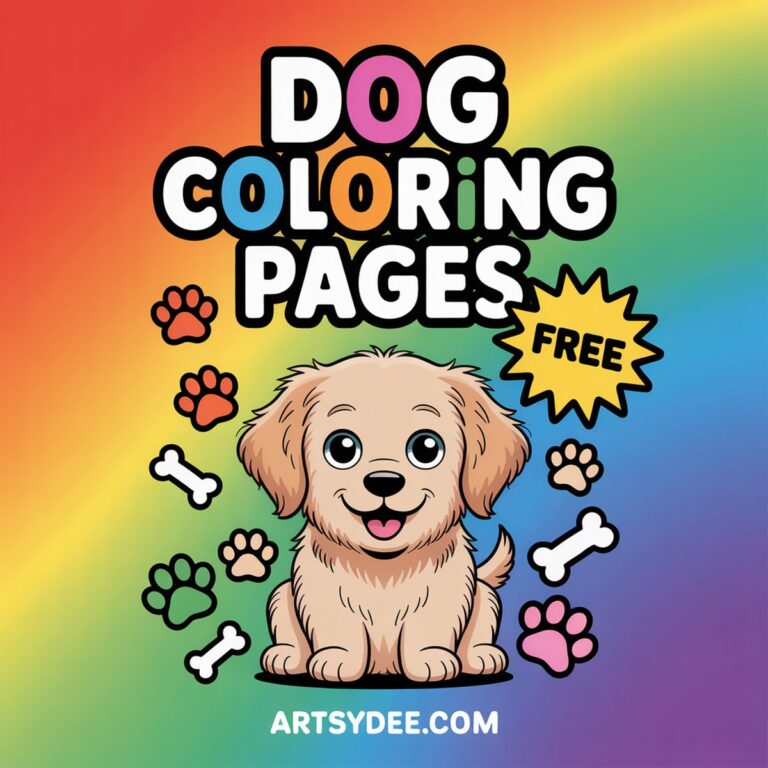 Dog coloring pages - free printable PDF download from artsydee.com