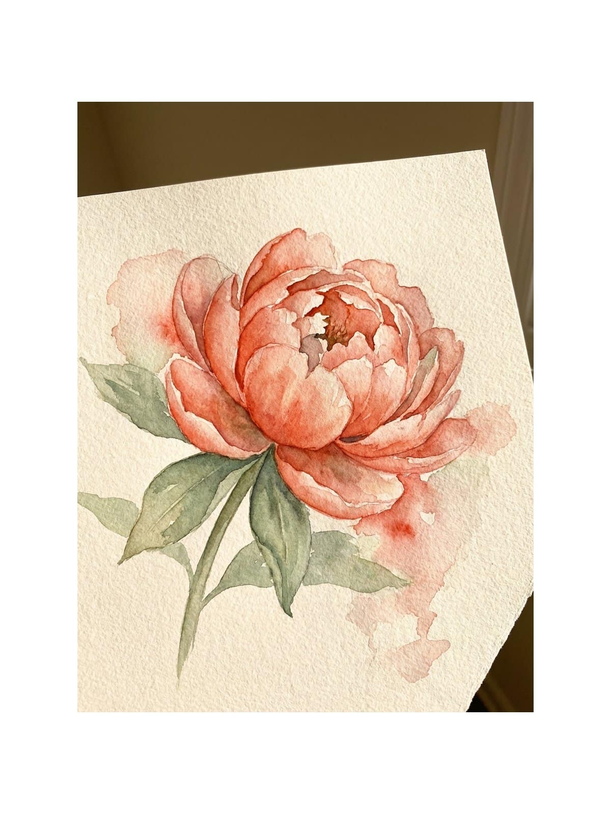 Wet on wet watercolor technique for loose flowers showing paint blooming on wet paper