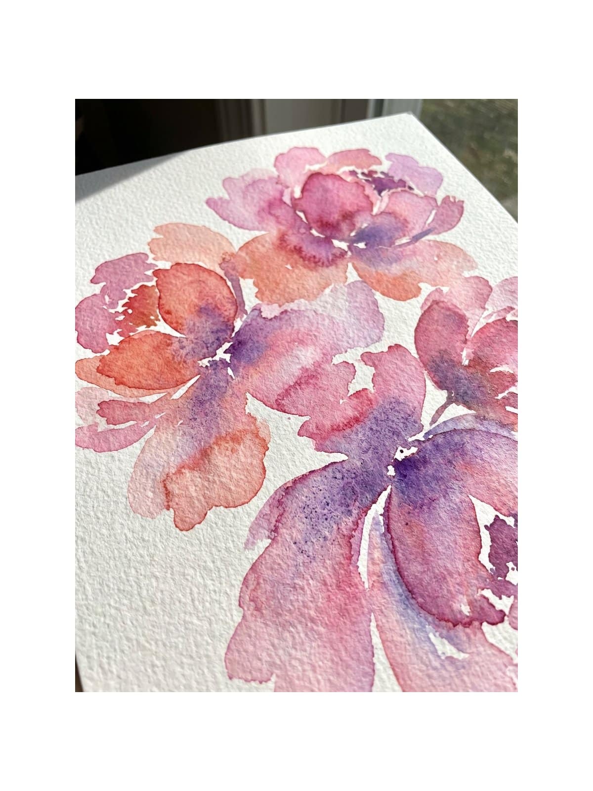 Basic loose watercolor petal shapes practice including round pointed ruffled and thin strokes