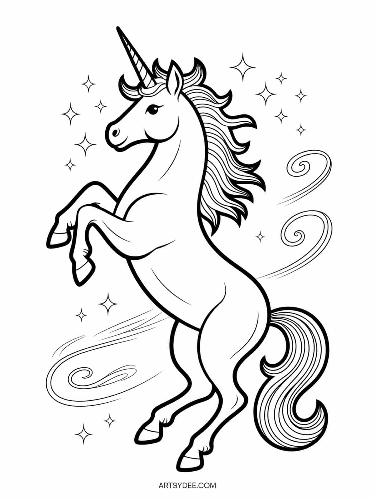 Free unicorn coloring page - Unicorn astronaut in space
