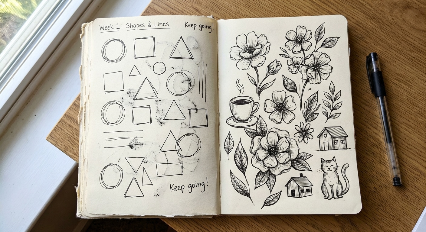 Doodling tips for complete beginners with easy step by step advice for starting a doodle practice