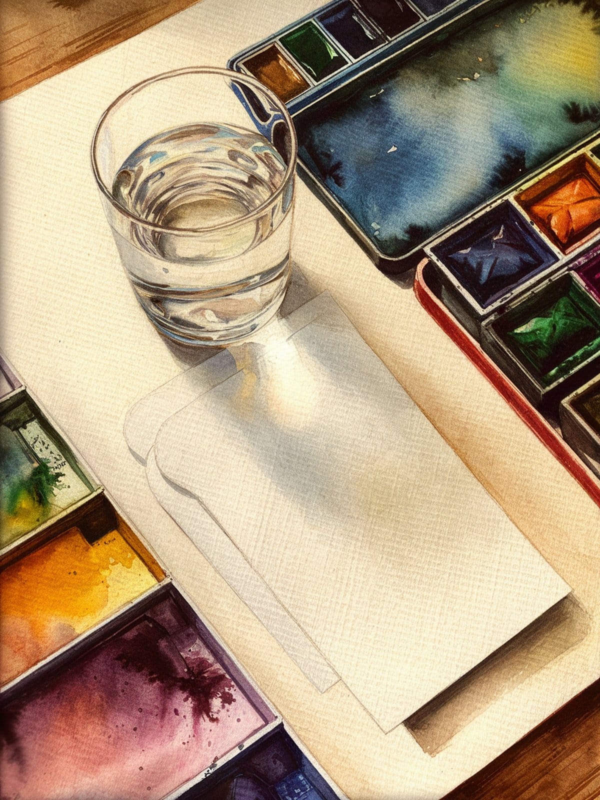 Step by step watercolor bookmark tutorial showing painting techniques