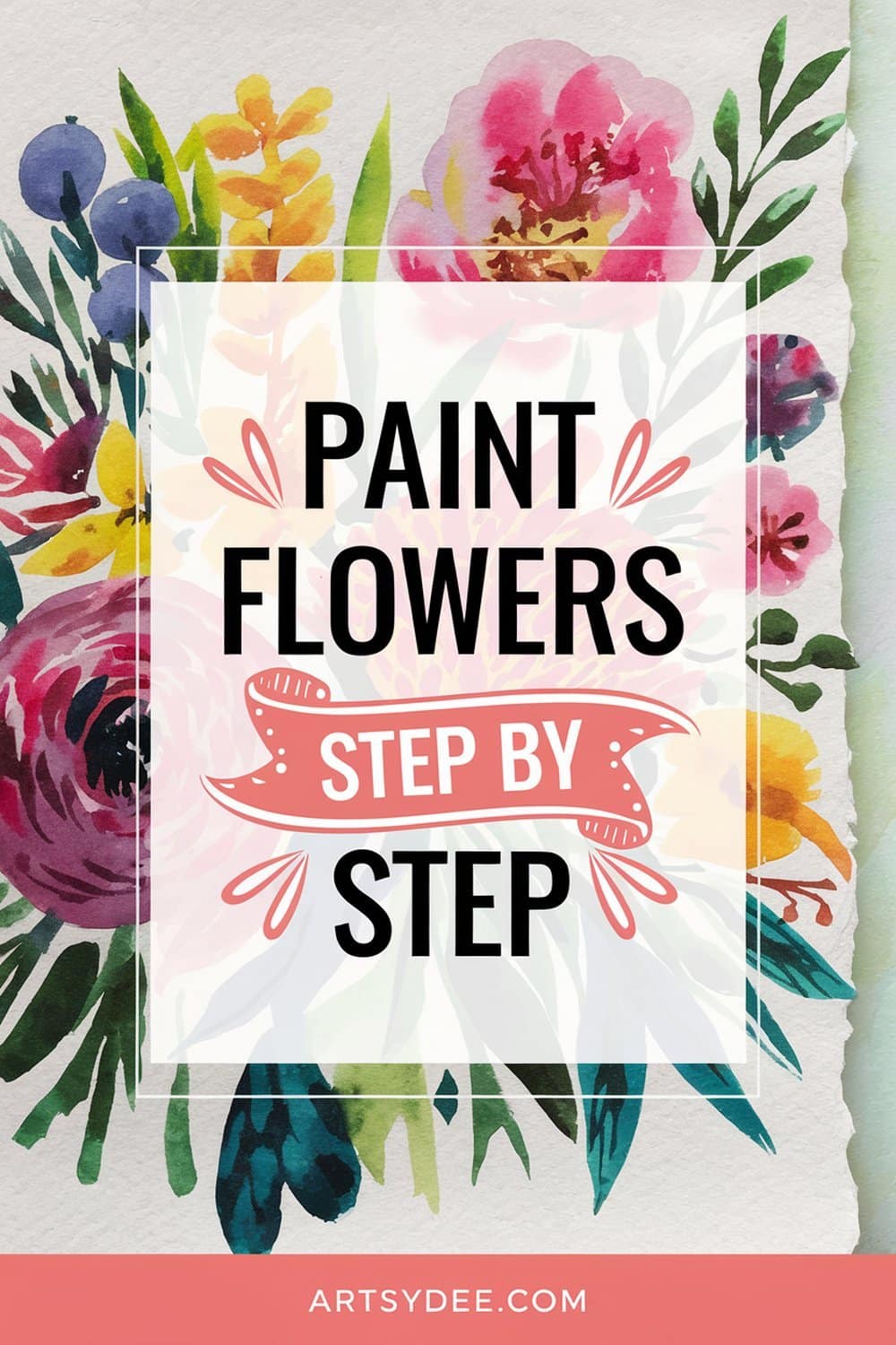 Easy watercolor flowers tutorial step by step free practice sheets