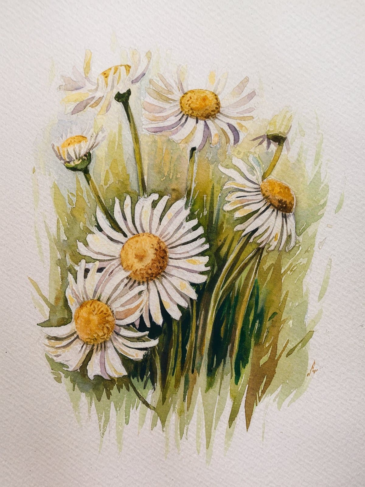 Watercolor flower painting supplies brushes paints paper