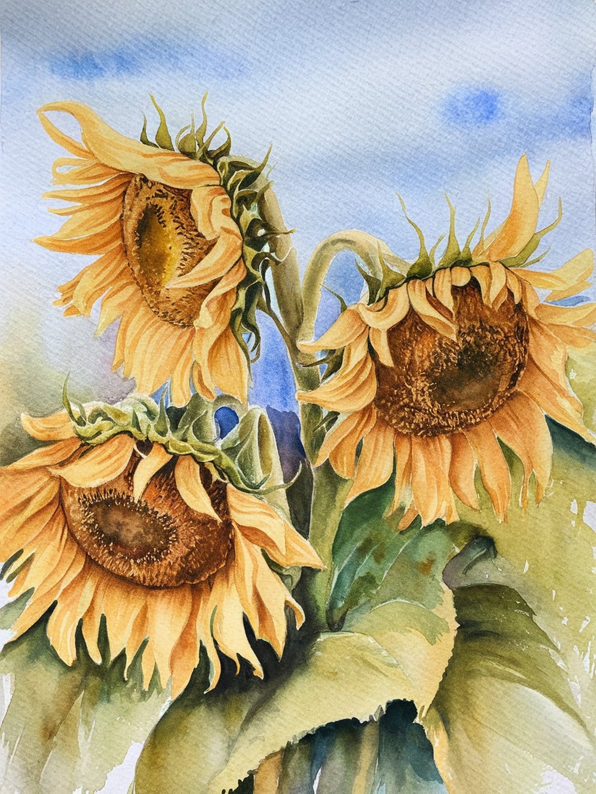 Loose watercolor wildflowers painting tutorial easy method