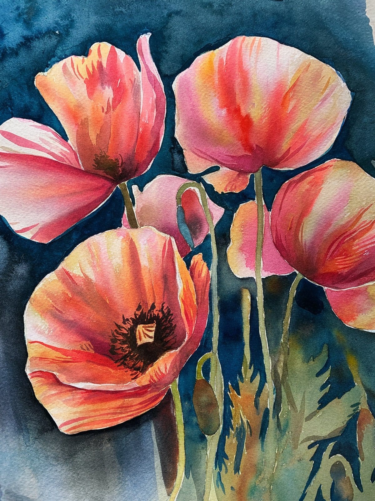 Easy watercolor roses step by step tutorial for beginners