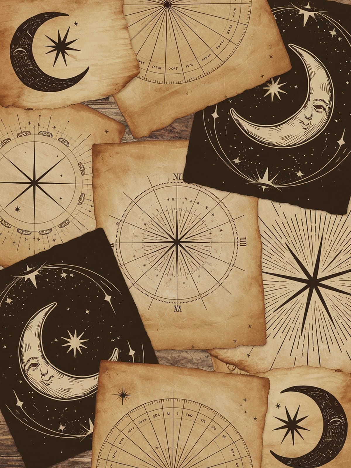 Constellation and star chart celestial junk journal pages