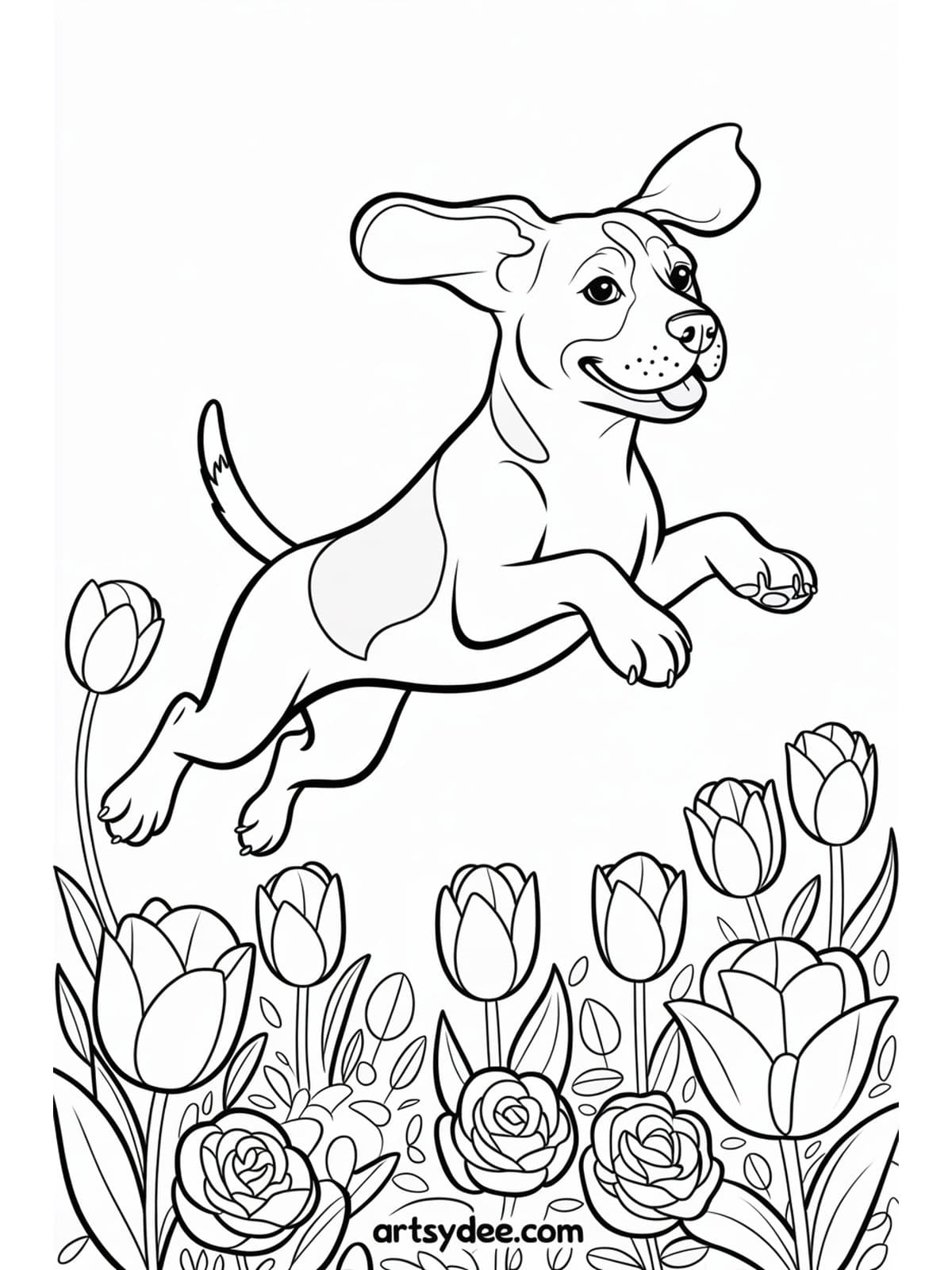 Chihuahua sitting in decorated teacup coloring page - free printable from artsydee.com
