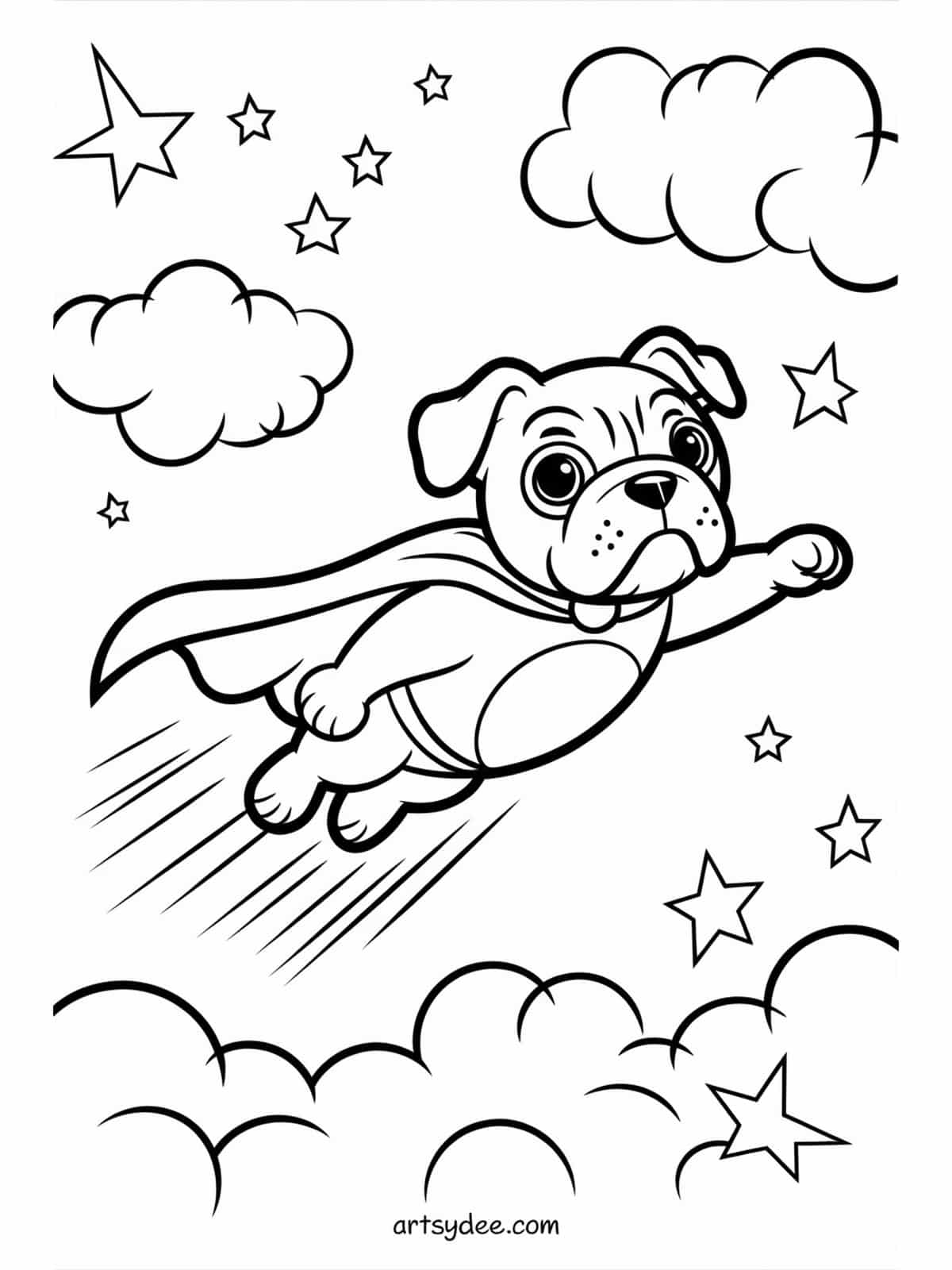 Border collie herding sheep on farm coloring page - free printable from artsydee.com