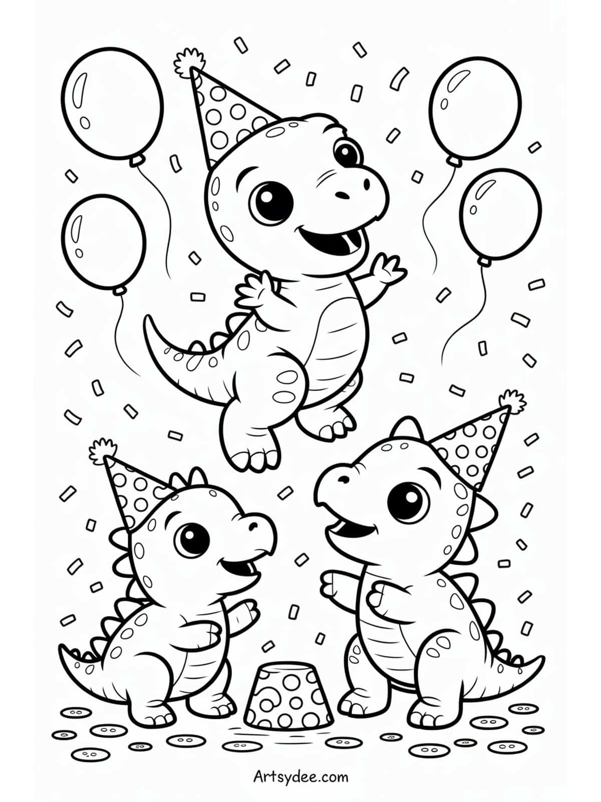 Free dinosaur coloring page - Parasaurolophus playing music in dino band