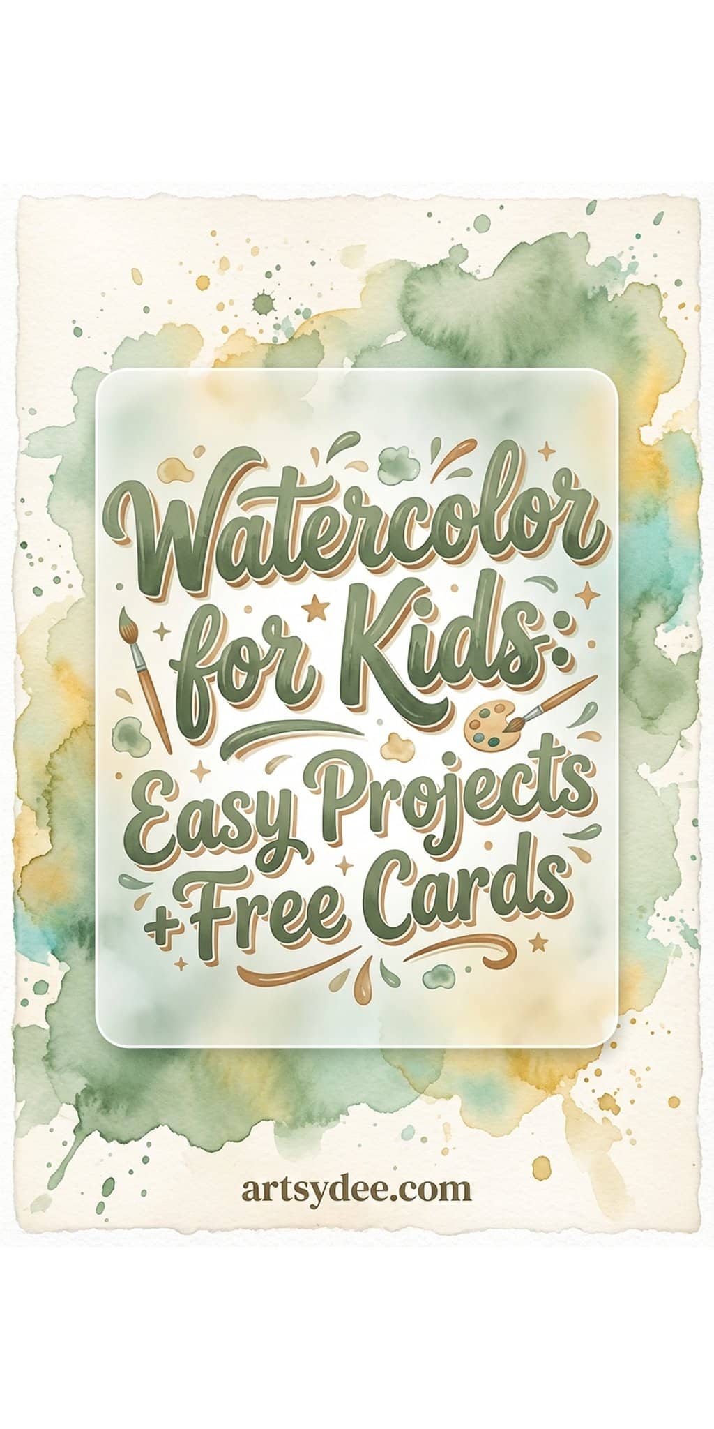 Watercolor for kids easy projects free printables pin for Pinterest