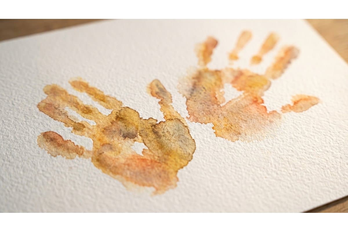 Parent and child painting together at a table having fun with watercolors