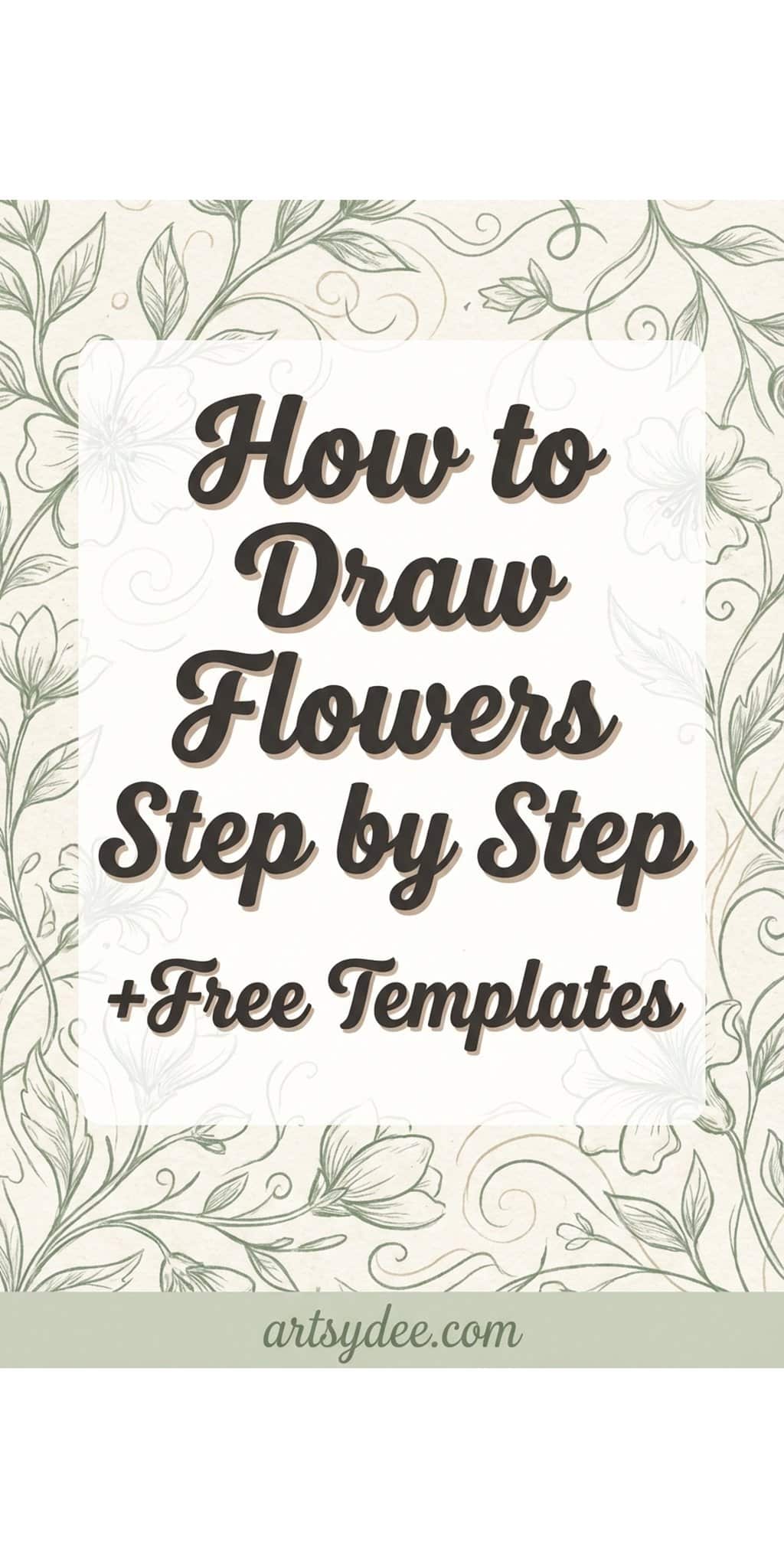 How to draw flowers step by step easy tutorials for beginners Pinterest pin