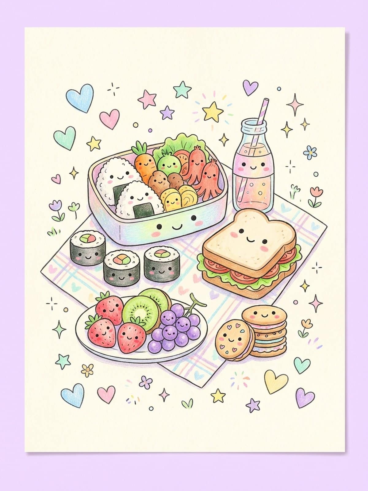 Sweet dessert drawing ideas with kawaii cupcakes ice cream donuts and macarons