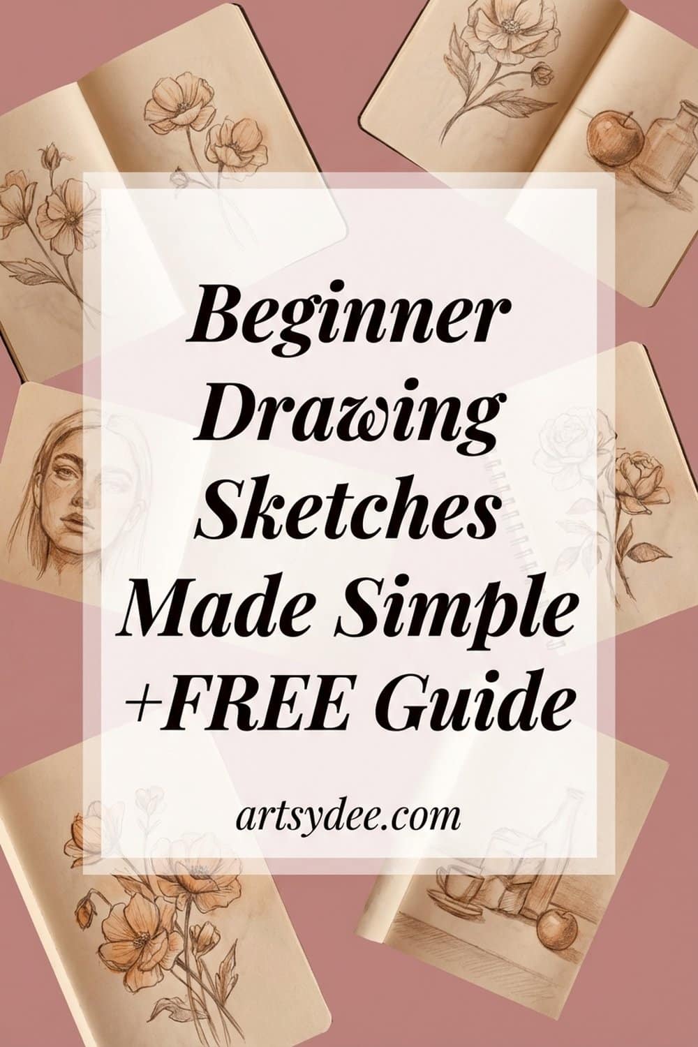 Beginner drawing sketches made simple with free guide Pinterest pin
