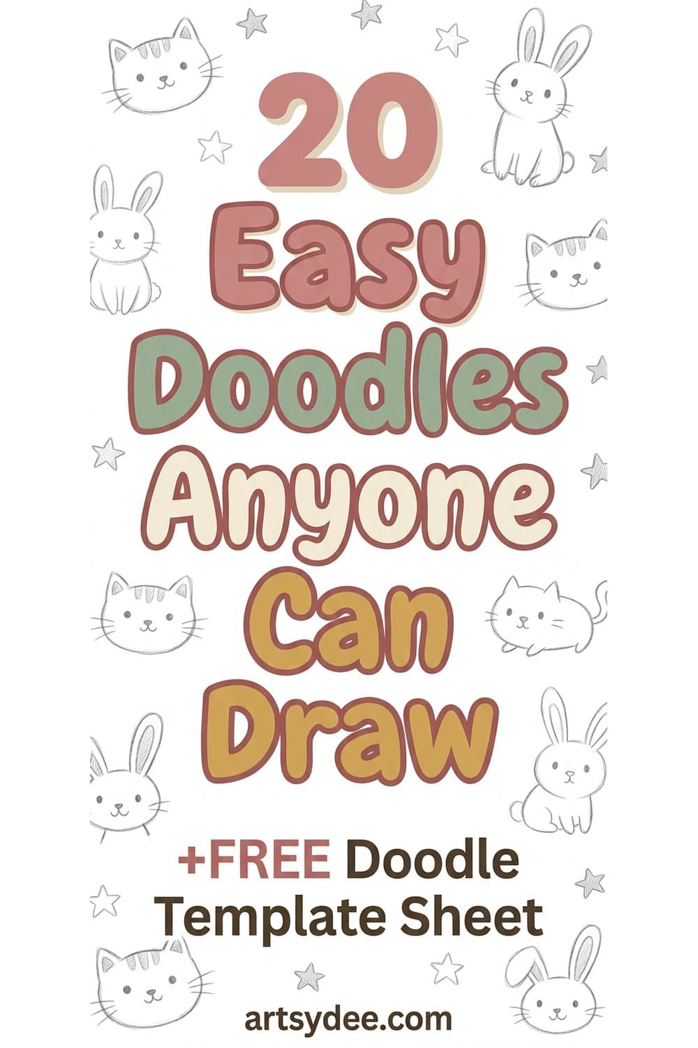 20 easy doodles anyone can draw Pinterest pin