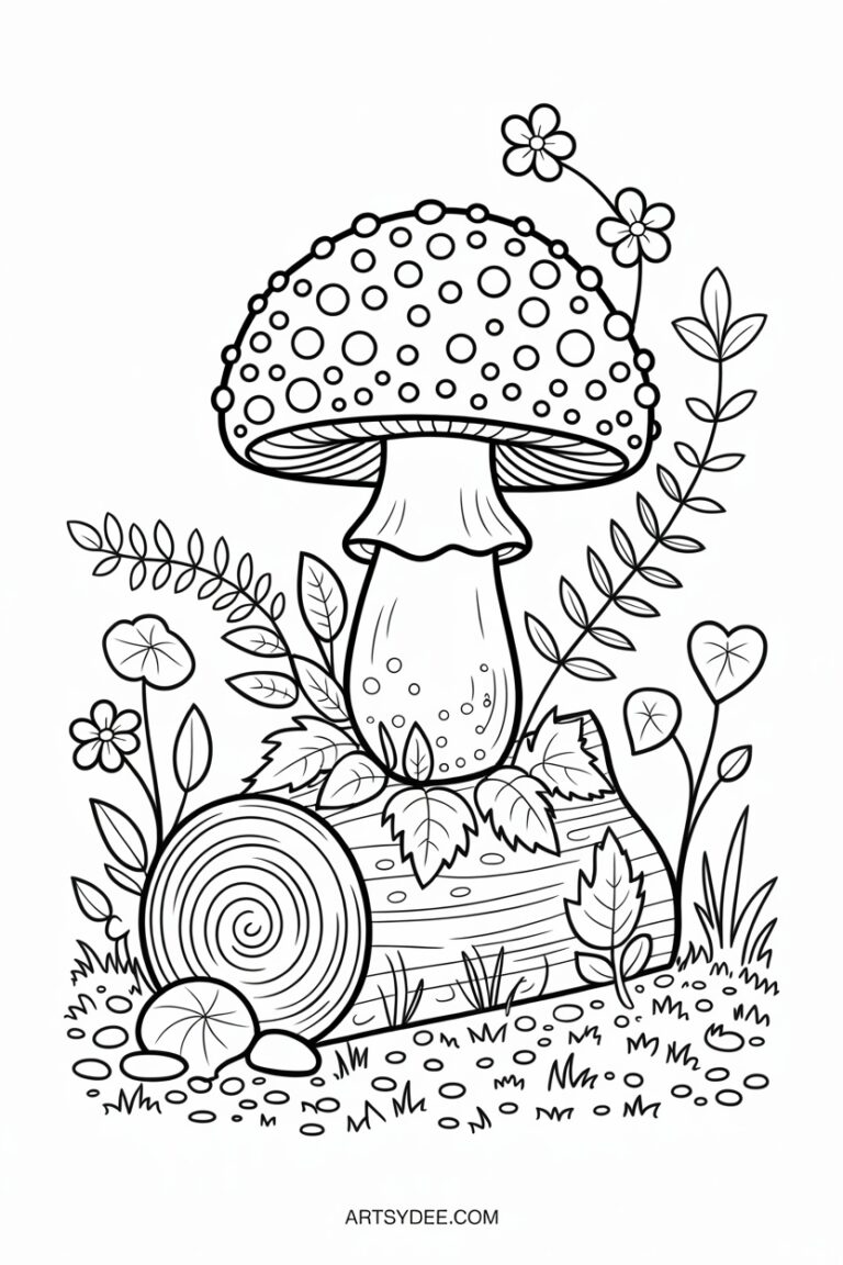 57 free mushroom coloring pages printable PDF for kids and adults
