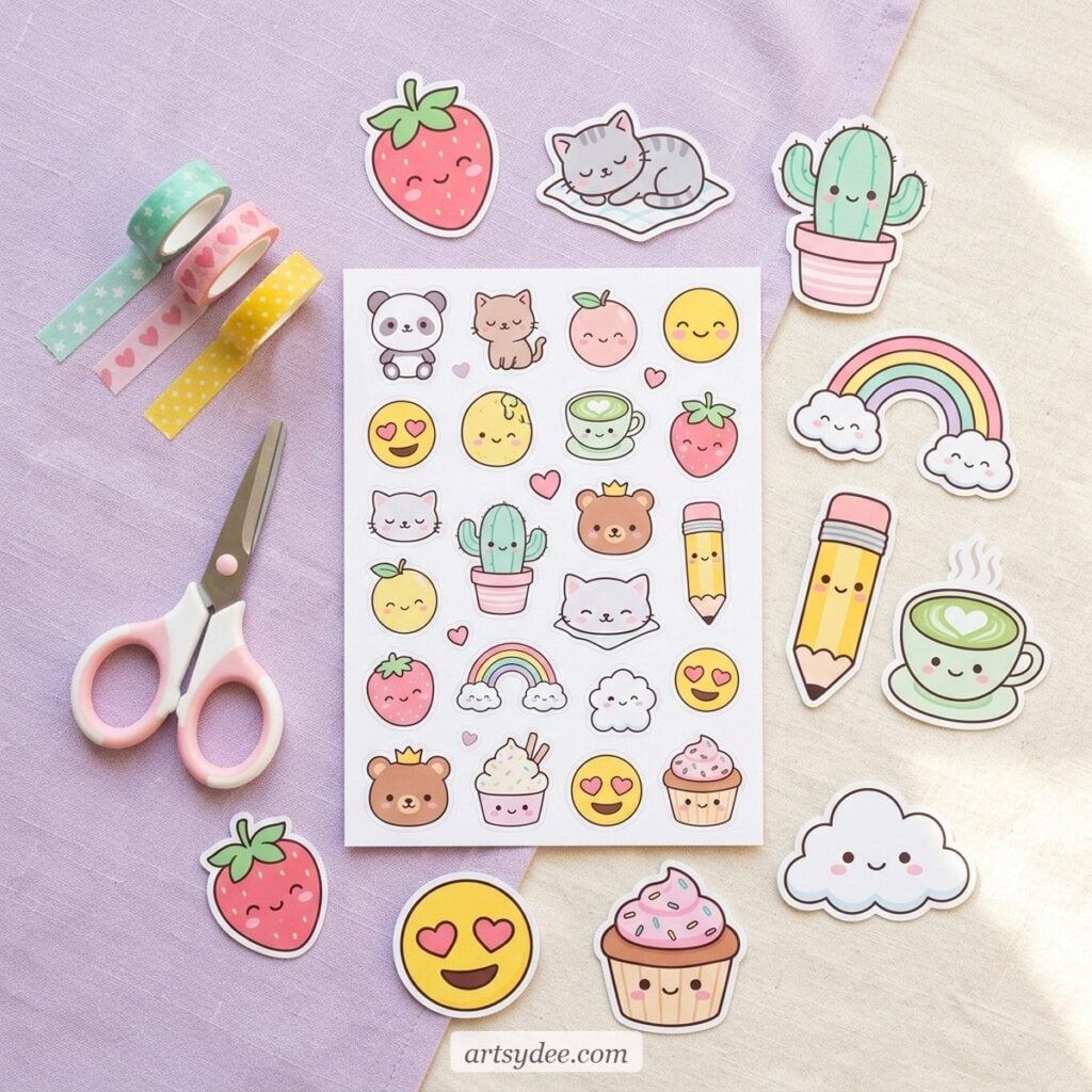 100 Free Printable Kawaii Stickers (Cute Designs for Planners, Journals ...