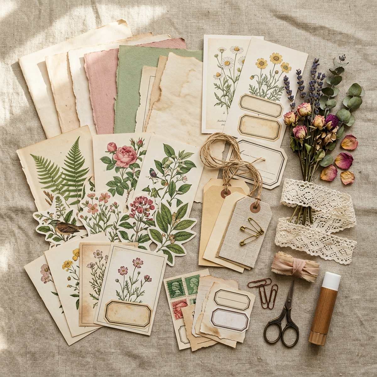 Vintage junk journal printable kit &mdash; recent Patreon drop