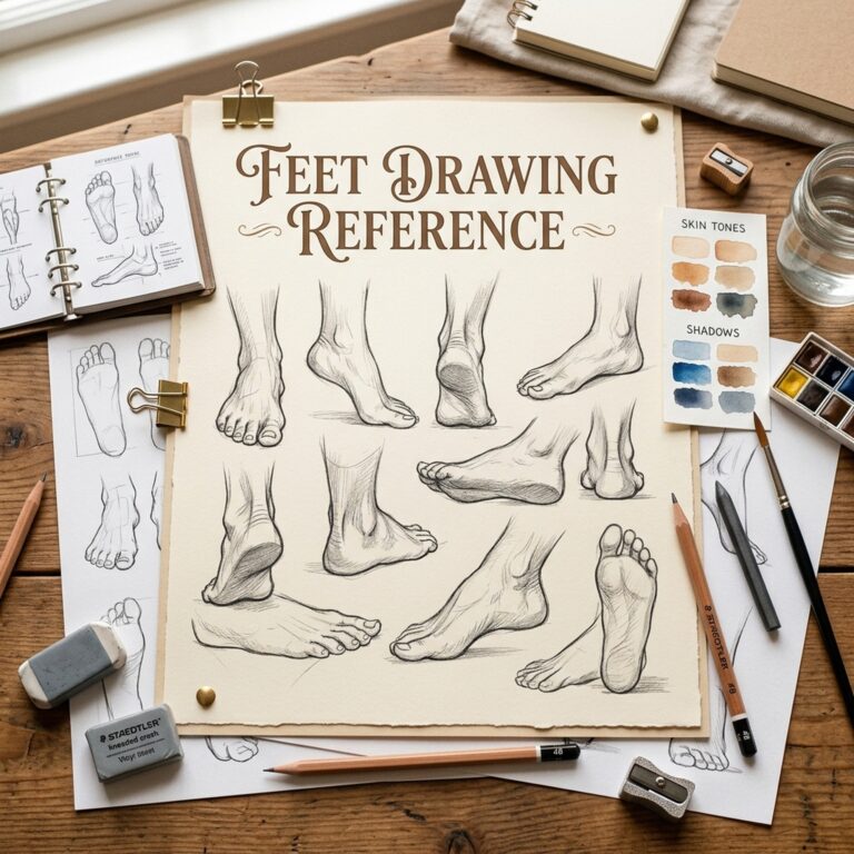 Feet Drawing Reference - Angles, Poses and Templates for Artists