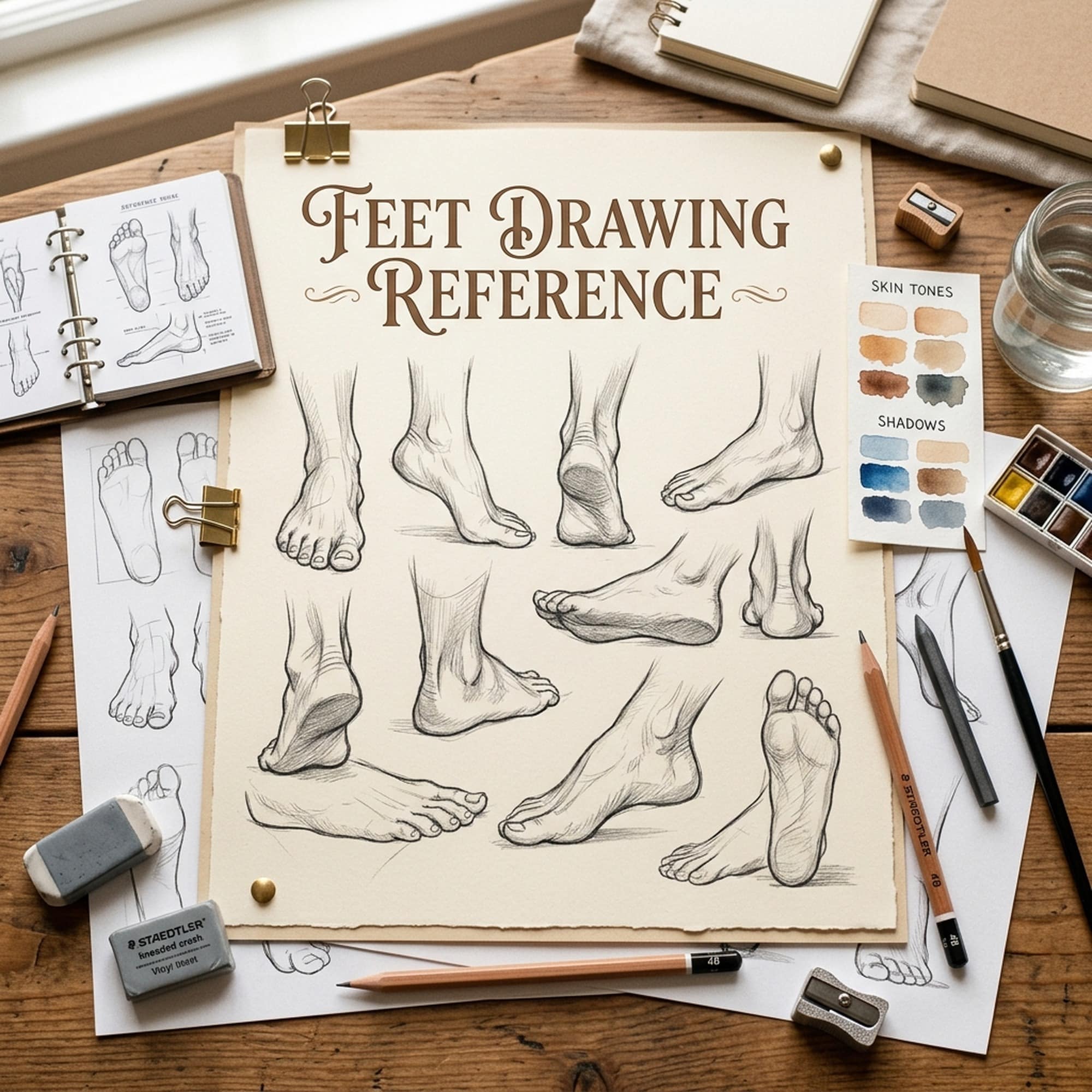 Feet Drawing Reference - Angles, Poses and Templates for Artists