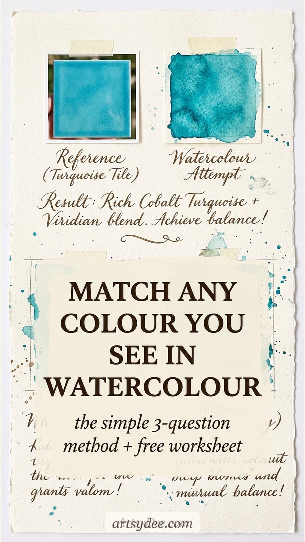 Watercolor color theory for beginners &mdash; warm and cool primaries explained with a free mixing chart pack