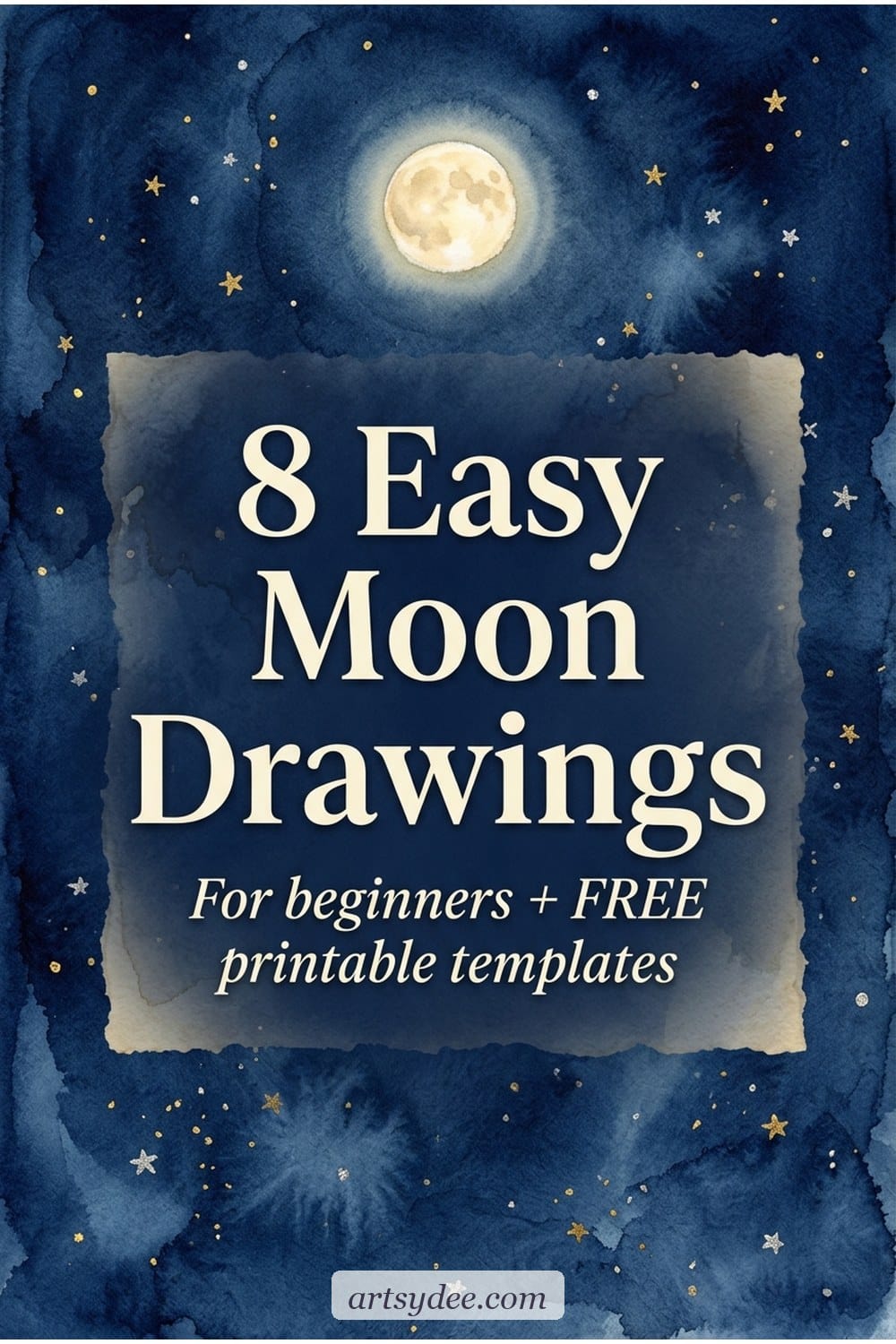8 easy moon drawings for beginners &mdash; free printable moon templates from Artsydee