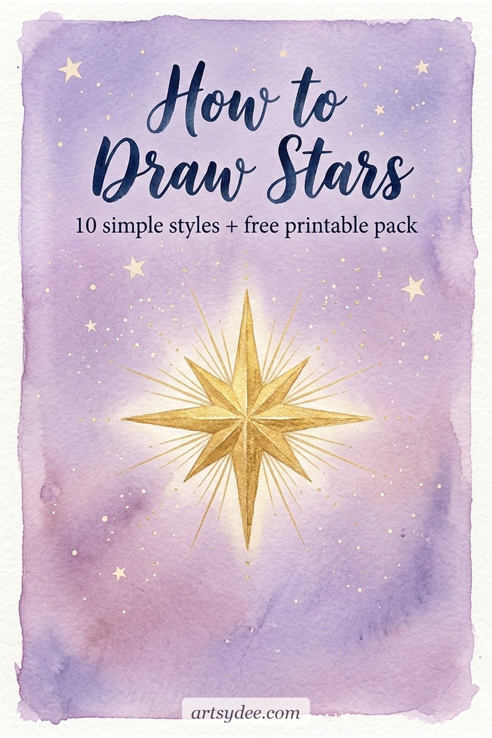 How to draw stars &mdash; 10 simple star drawing styles for beginners with a free traceable template pack