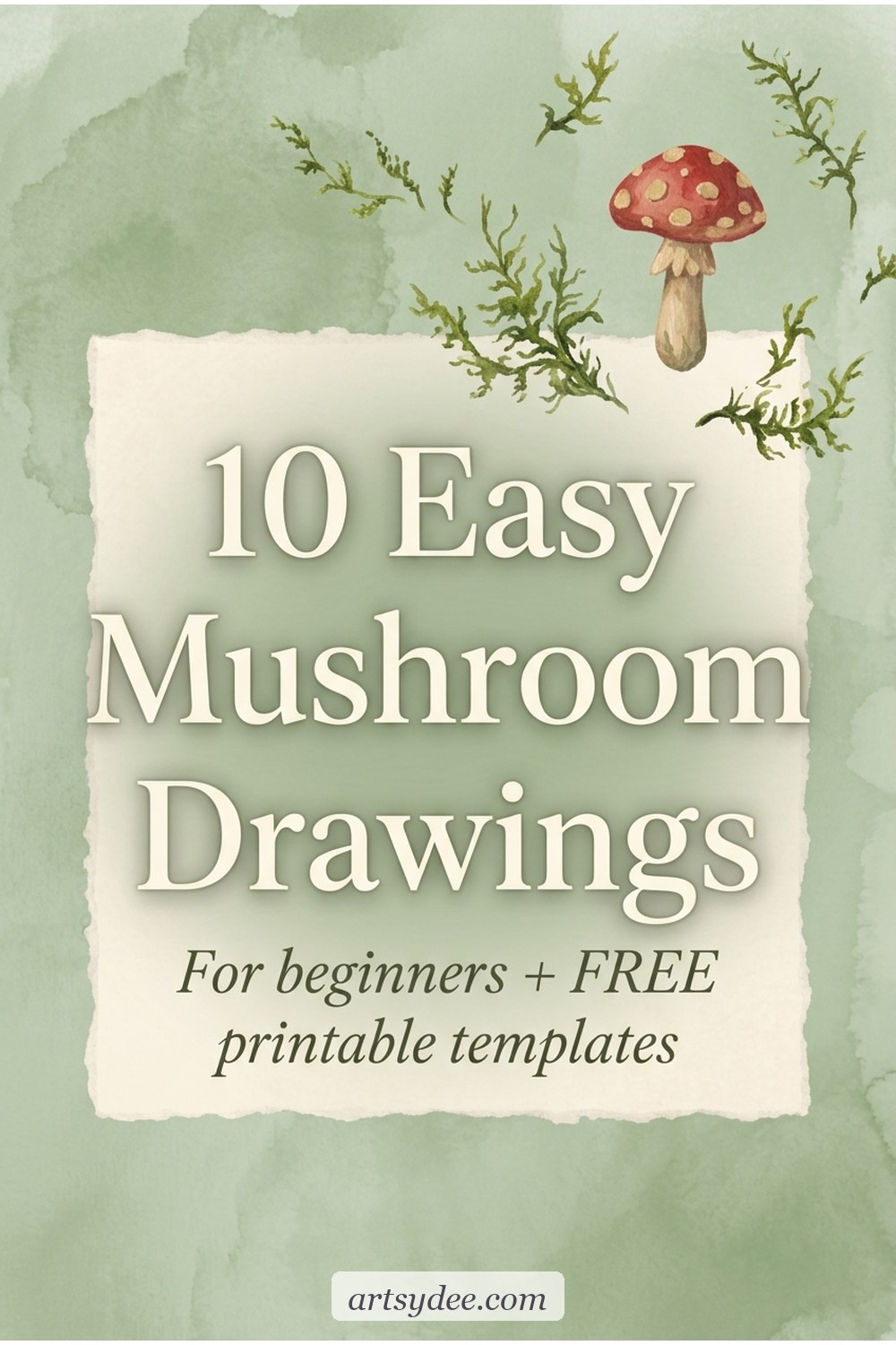 10 easy mushroom drawings for beginners &mdash; free printable mushroom templates from Artsydee