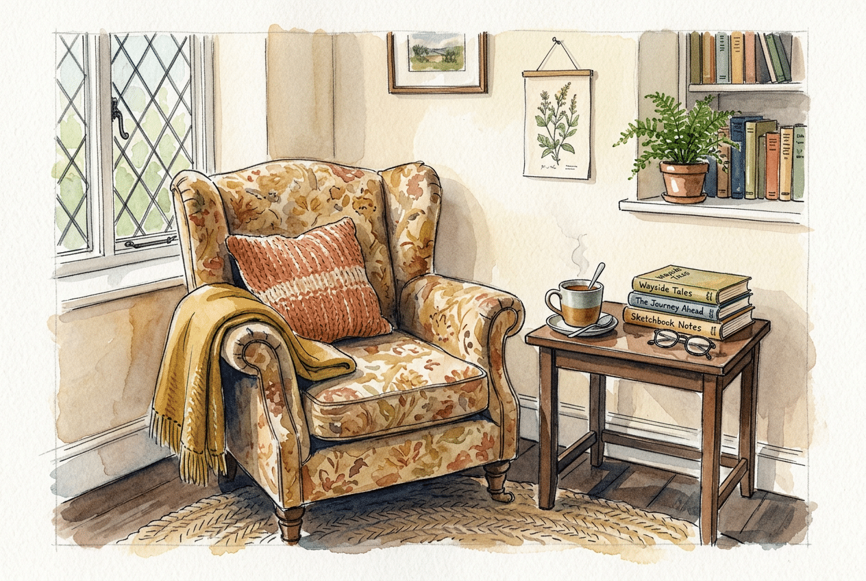Cosy Corner painting prompt card